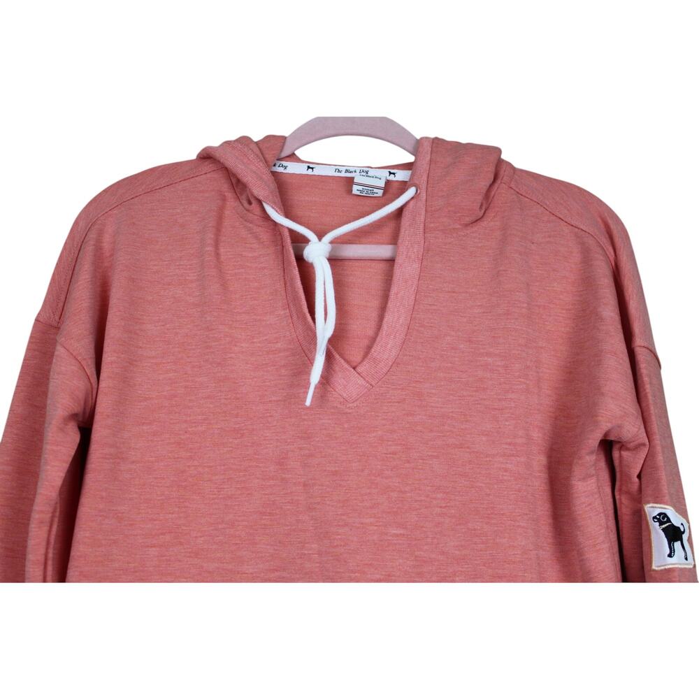 The Black Dog Orange V-neck Long Sleeve Casual Tunic Hoodie Size XS - Picture 2 of 9